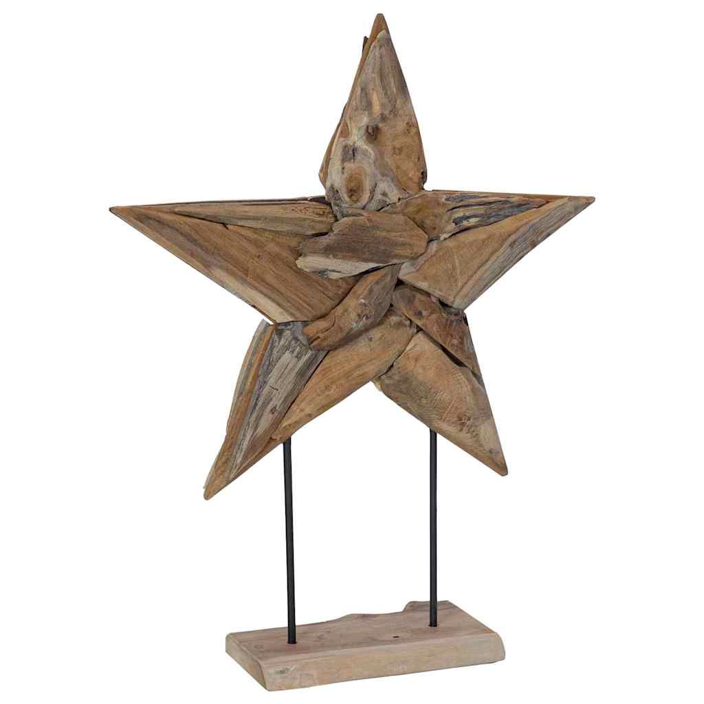 vidaXL Christmas Star Brown 60 x 5 x 75 cm Solid Teak Wood