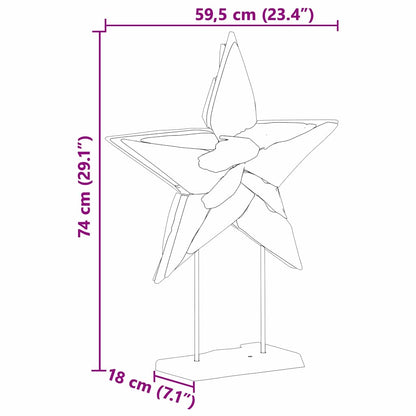 vidaXL Christmas Star Brown 60 x 5 x 75 cm Solid Teak Wood