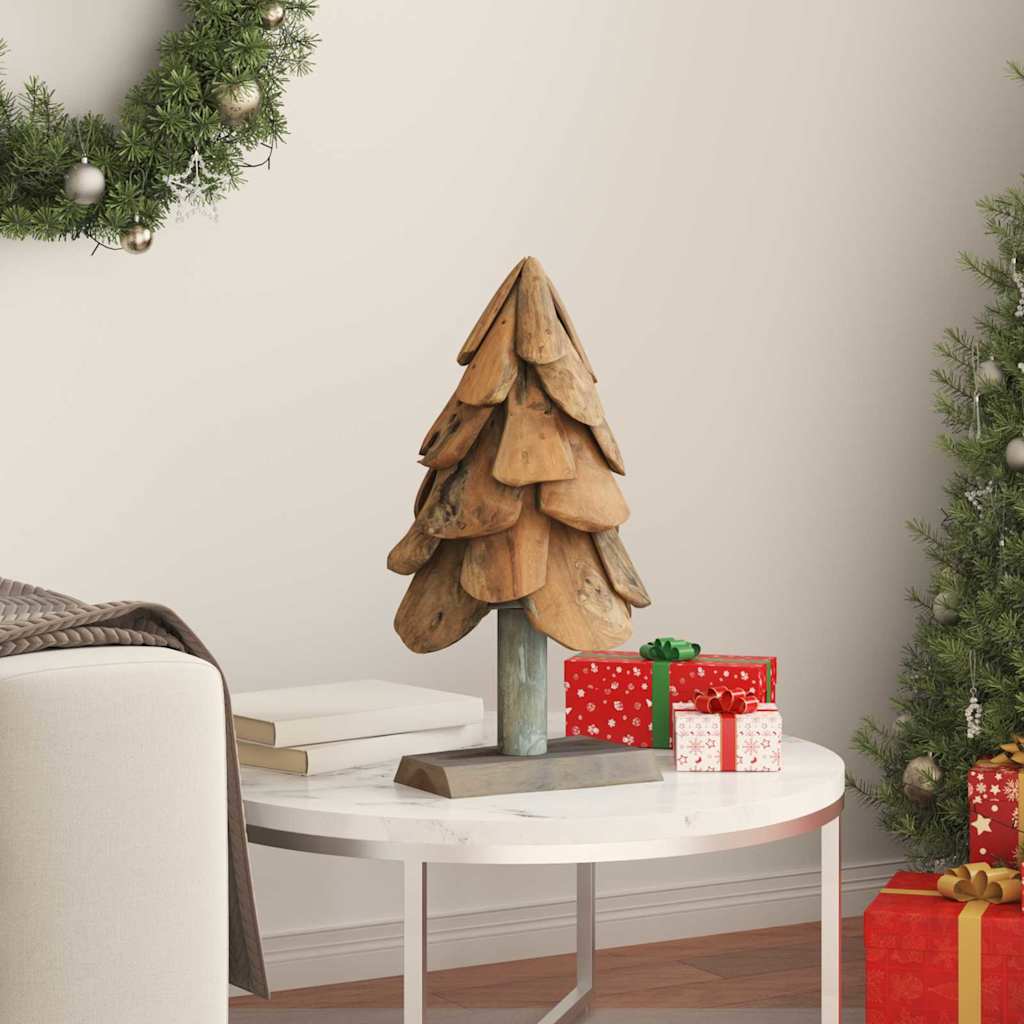 vidaXL Christmas Tree with Stand Brown 61 cm Solid teak wood