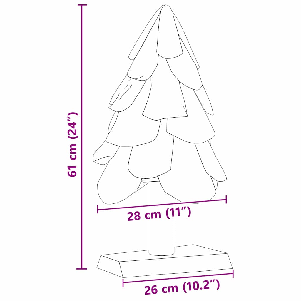 vidaXL Christmas Tree with Stand Brown 61 cm Solid teak wood