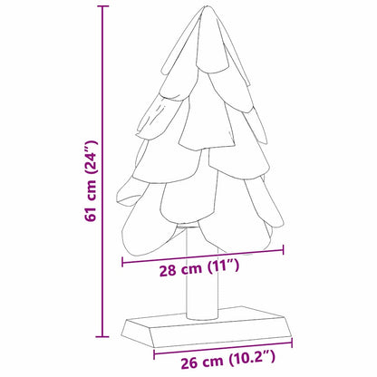 vidaXL Christmas Tree with Stand Brown 61 cm Solid teak wood