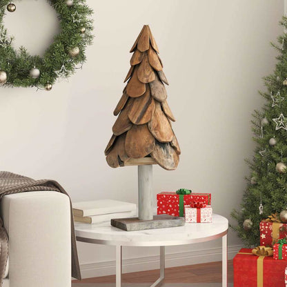 vidaXL Christmas Tree with Stand Brown 91 cm Solid teak wood