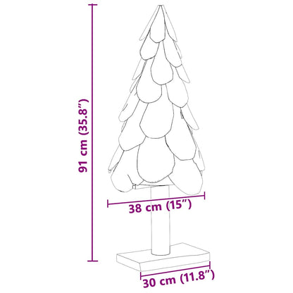 vidaXL Christmas Tree with Stand Brown 91 cm Solid teak wood