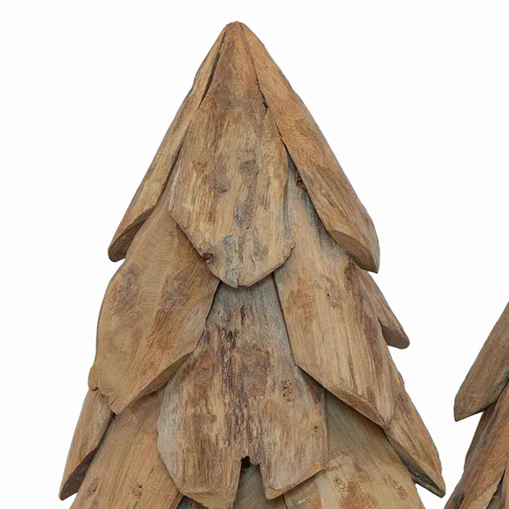 vidaXL Christmas Tree with Stand 3 pcs Brown Solid teak wood