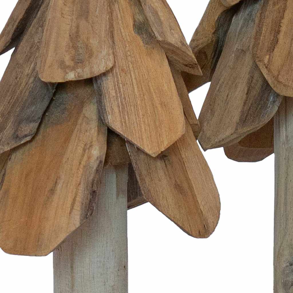 vidaXL Christmas Tree with Stand 3 pcs Brown Solid teak wood