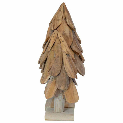 vidaXL Christmas Tree with Stand 3 pcs Brown Solid teak wood