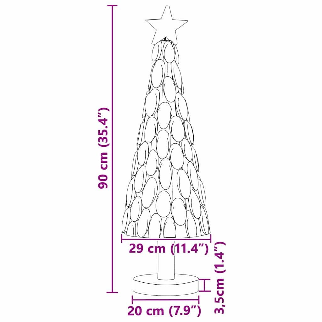 vidaXL Christmas Tree with Stand Brown 90 cm Solid teak wood
