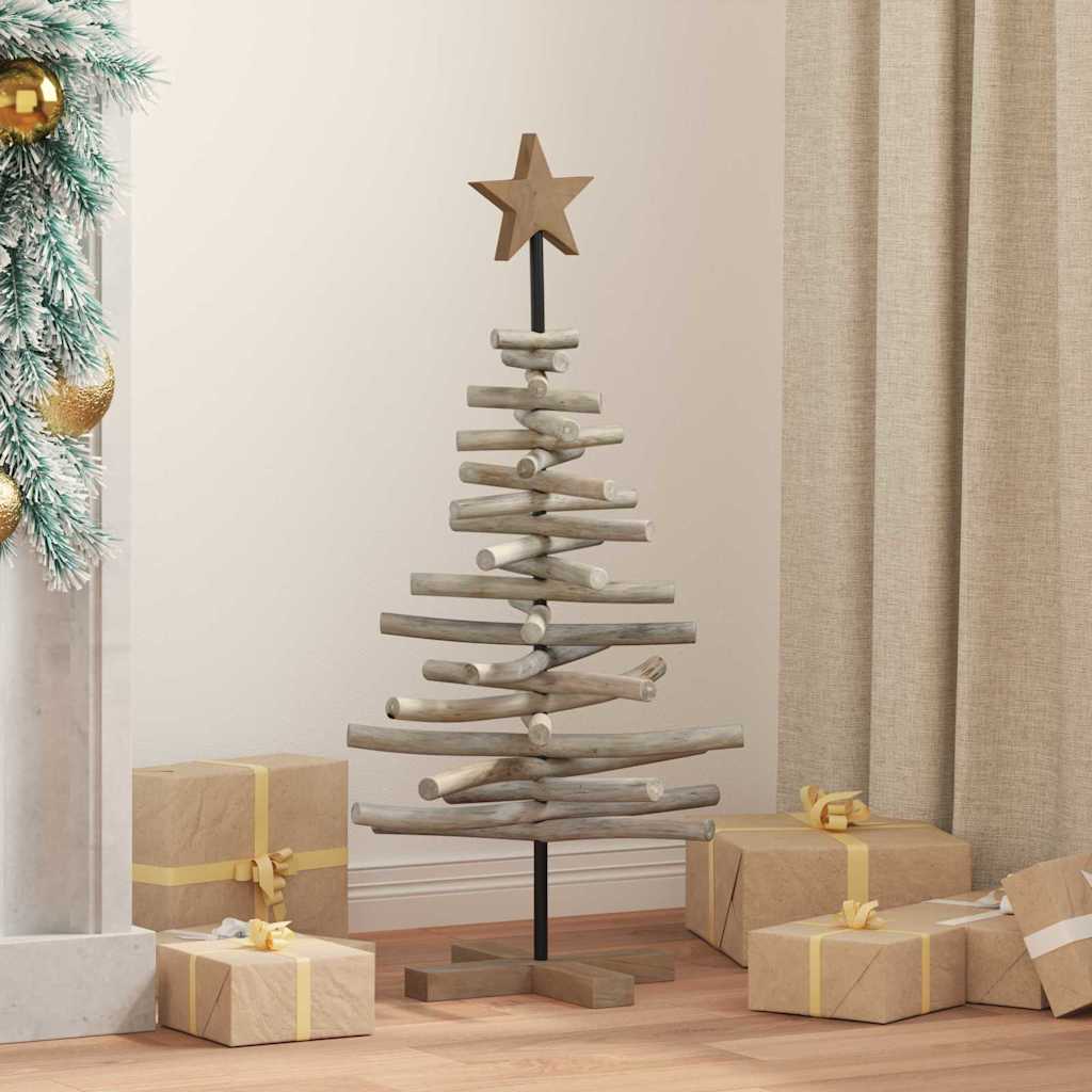 vidaXL Christmas Tree with Stand Brown 90 cm Solid teak wood