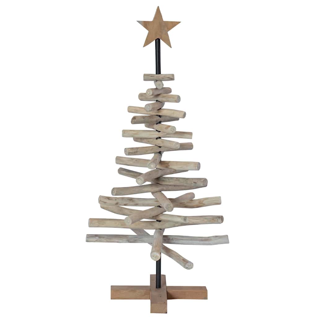 vidaXL Christmas Tree with Stand Brown 90 cm Solid teak wood