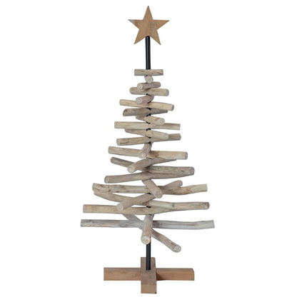 vidaXL Christmas Tree with Stand Brown 90 cm Solid teak wood