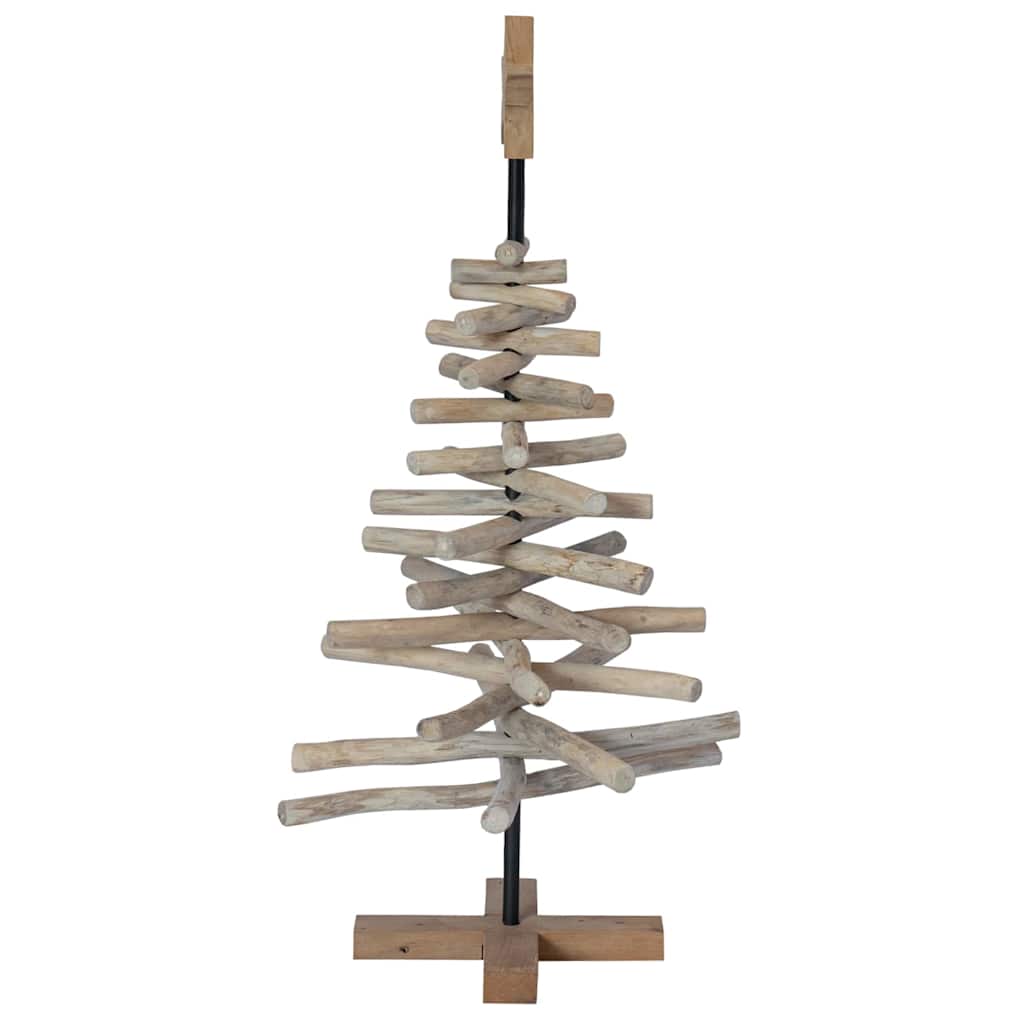 vidaXL Christmas Tree with Stand Brown 90 cm Solid teak wood