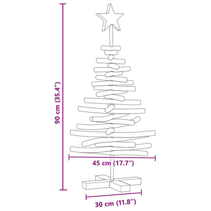 vidaXL Christmas Tree with Stand Brown 90 cm Solid teak wood