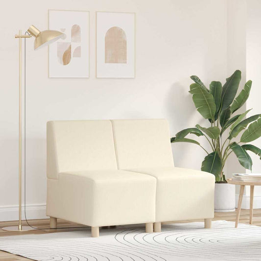 vidaXL Modular Sofa Unit Armless 2 pcs Cream 55 x 74 x 82 cm