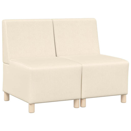 vidaXL Modular Sofa Unit Armless 2 pcs Cream 55 x 74 x 82 cm