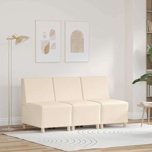 vidaXL Modular Sofa Unit Armless 3 pcs Cream 55 x 74 x 82 cm