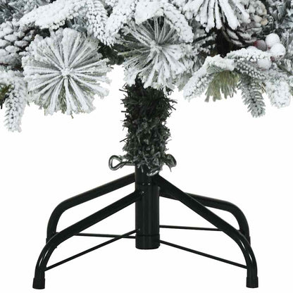 vidaXL Artificial Hinged Christmas Tree Snow Flocked White 120 cm