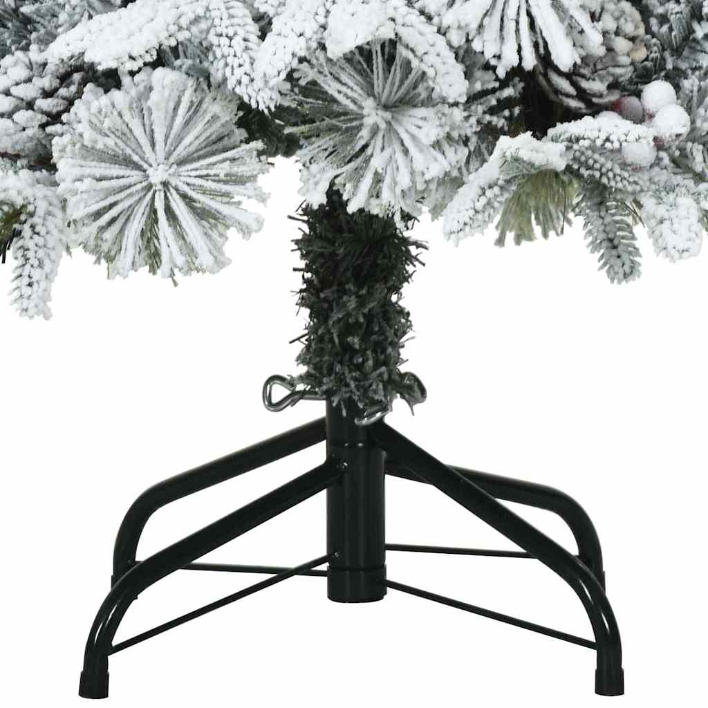 vidaXL Artificial Hinged Christmas Tree Snow Flocked White 150 cm