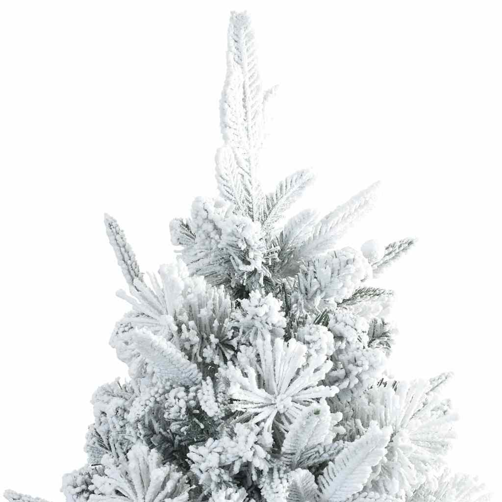 vidaXL Artificial Hinged Christmas Tree Snow Flocked White 240 cm