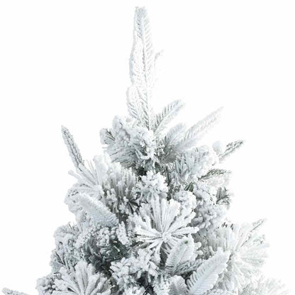 vidaXL Artificial Hinged Christmas Tree Snow Flocked White 240 cm
