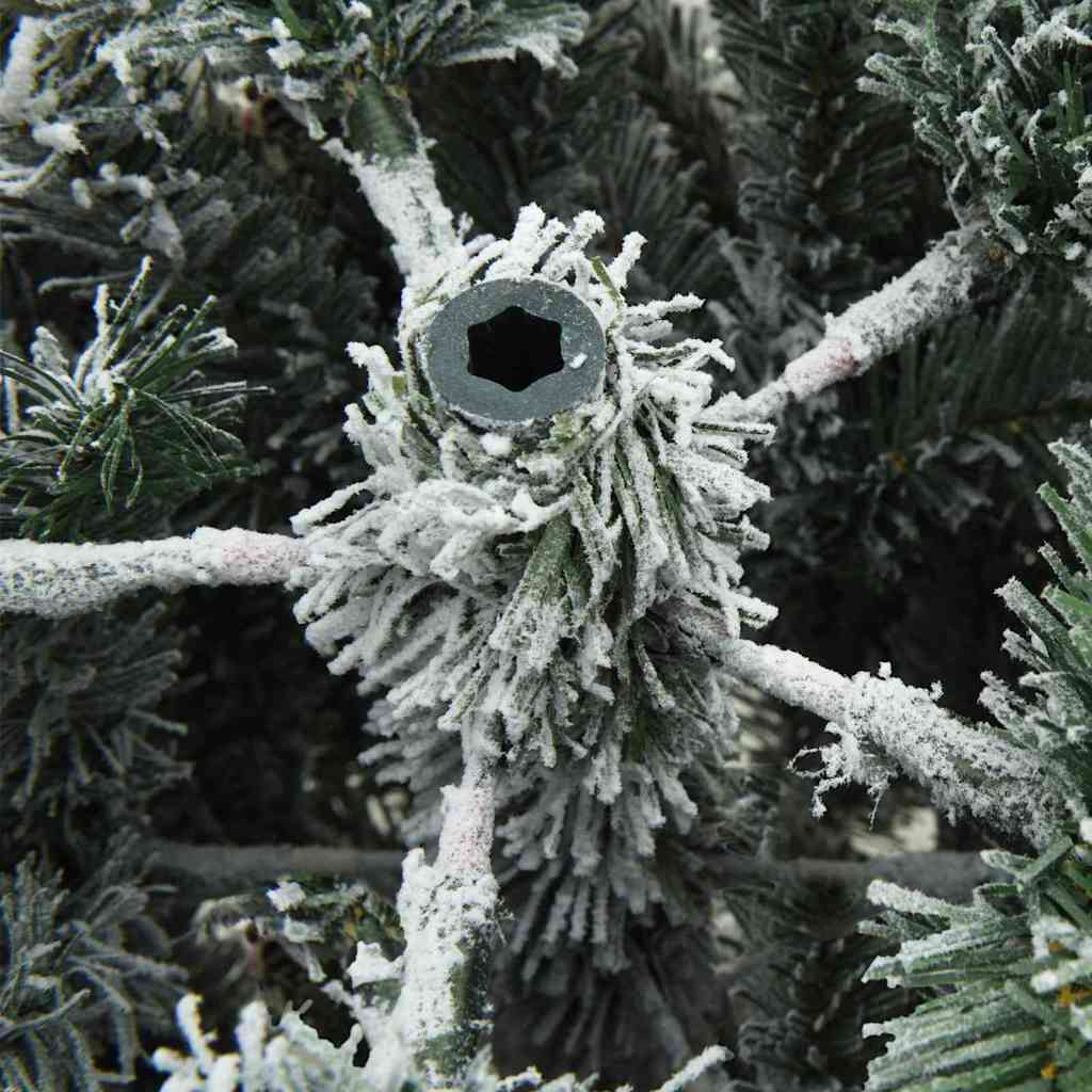 vidaXL Artificial Hinged Christmas Tree Snow Flocked White 240 cm