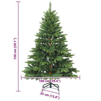 vidaXL Artificial Hinged Christmas Tree Green 150 cm PVC, PE and steel