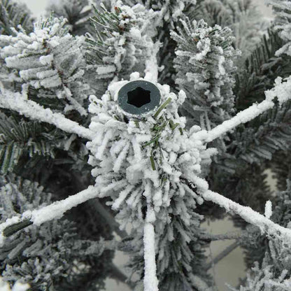 vidaXL Artificial Hinged Christmas Tree Snow Flocked White 210 cm