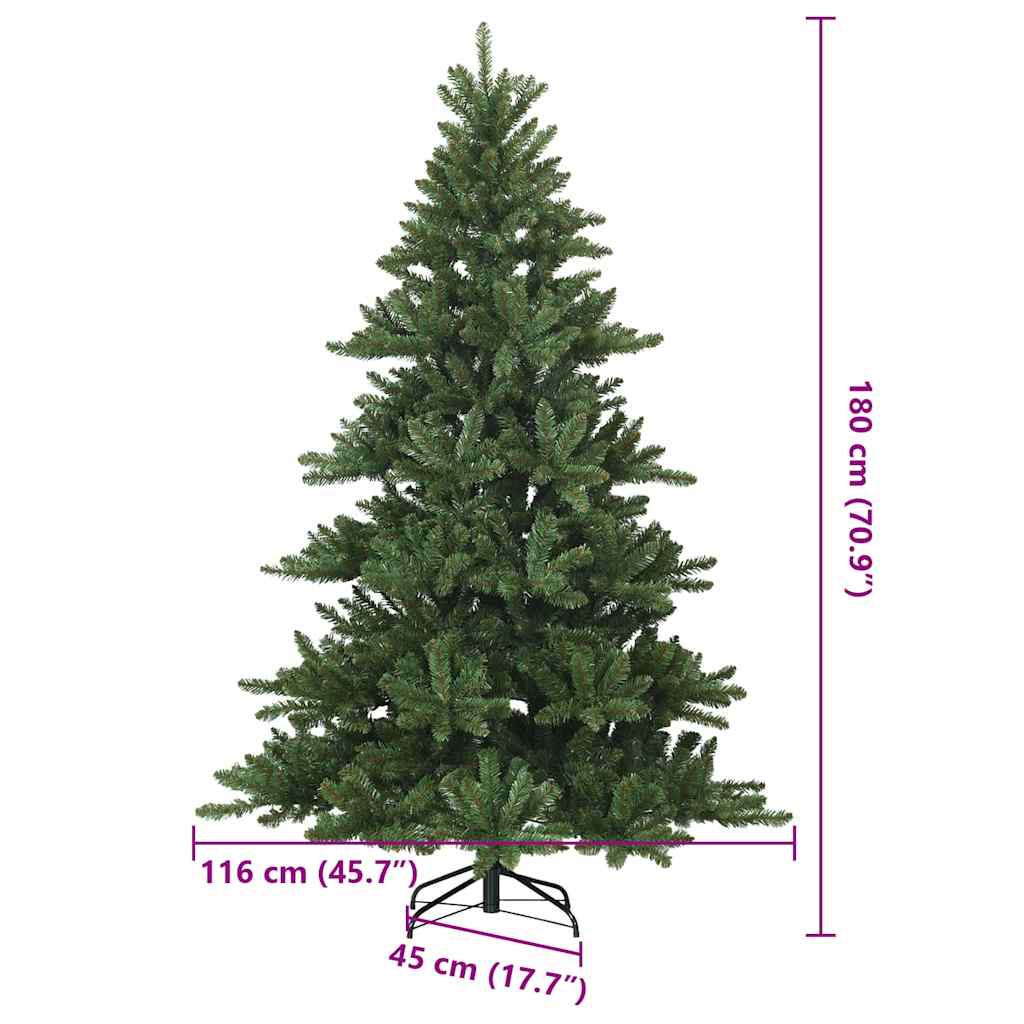 vidaXL Artificial Hinged Christmas Tree Green 180 cm PVC, steel