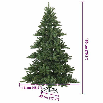 vidaXL Artificial Hinged Christmas Tree Green 180 cm PVC, steel