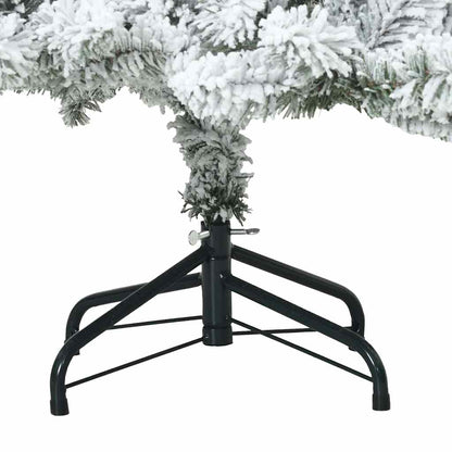 vidaXL Artificial Hinged Christmas Tree Snow Flocked White 150 cm