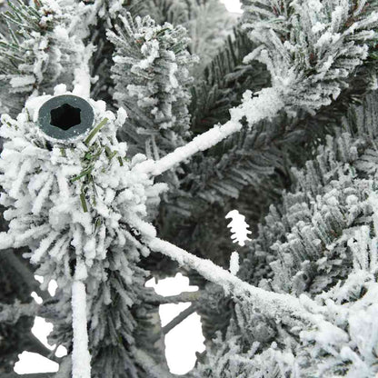 vidaXL Artificial Hinged Christmas Tree Snow Flocked White 150 cm