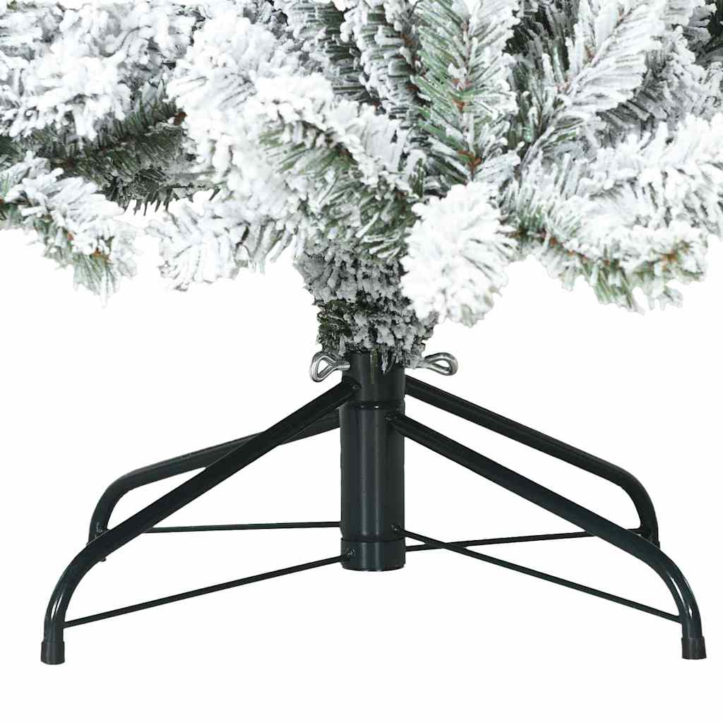 vidaXL Artificial Hinged Christmas Tree Snow Flocked White 240 cm
