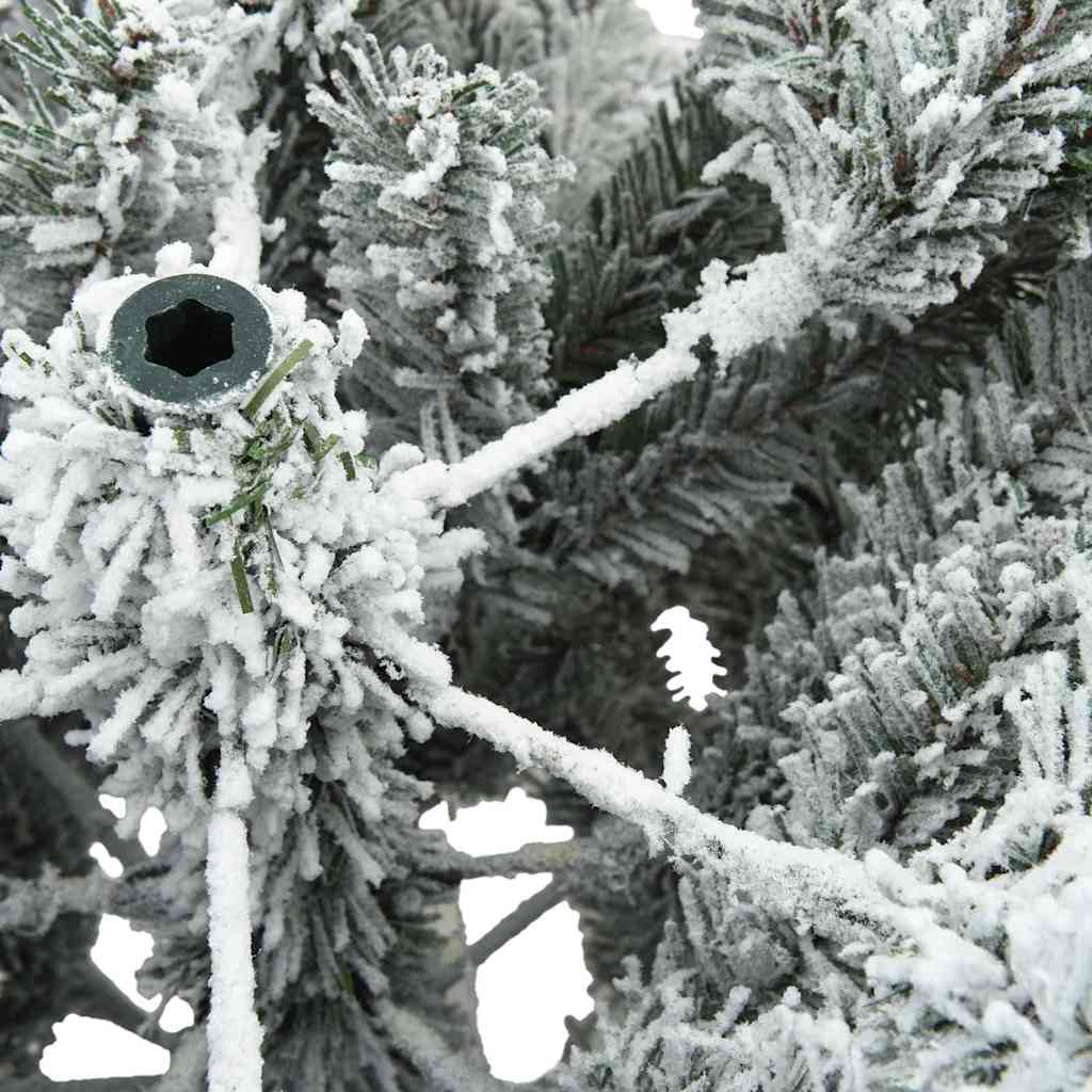 vidaXL Artificial Hinged Christmas Tree Snow Flocked White 240 cm