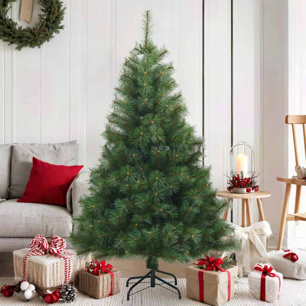 vidaXL Artificial Hinged Christmas Tree Green 150 cm PVC, steel