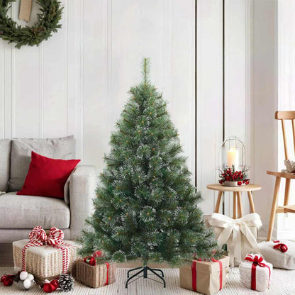 vidaXL Artificial Hinged Christmas Tree Snow Flocked Green 120 cm