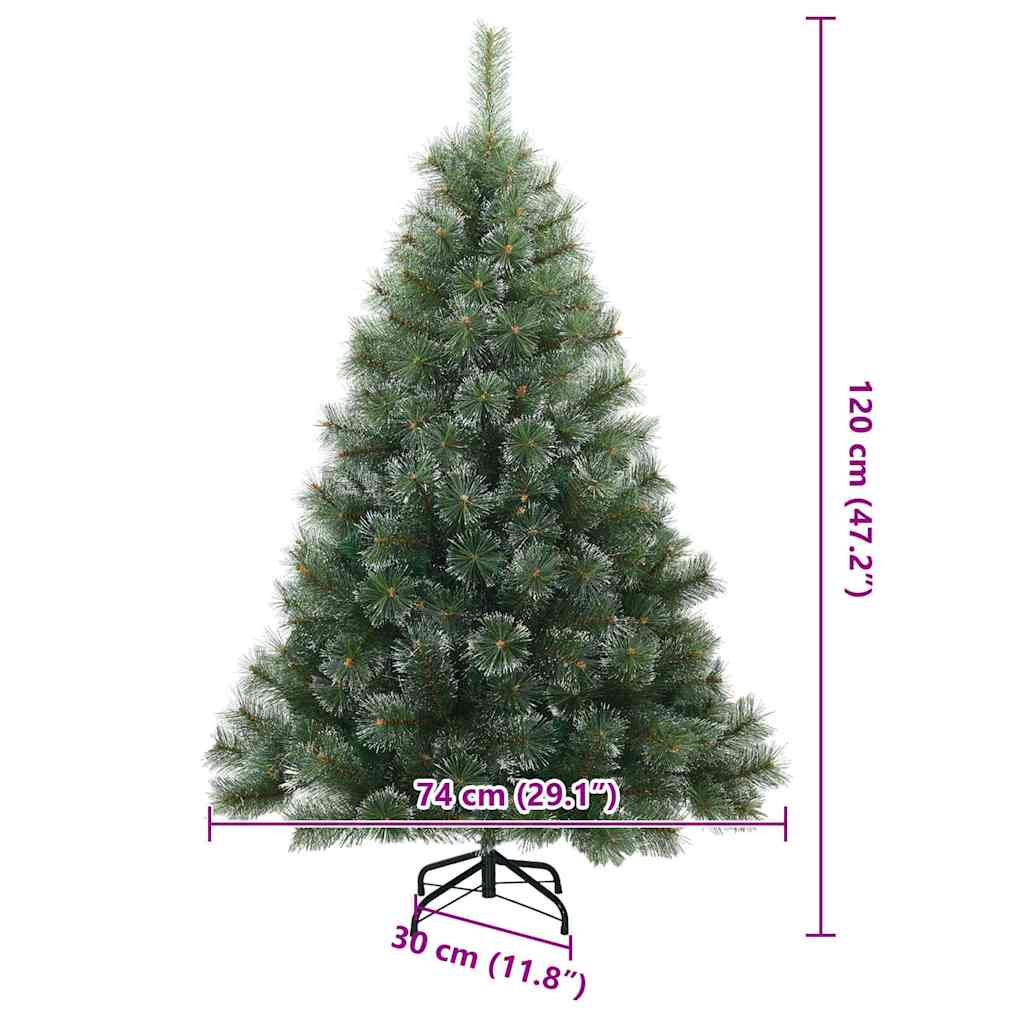 vidaXL Artificial Hinged Christmas Tree Snow Flocked Green 120 cm
