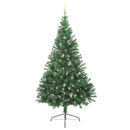 vidaXL Artificial Pre-lit Christmas Tree Green 240 cm PVC