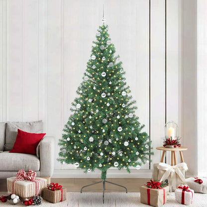 vidaXL Artificial Pre-lit Christmas Tree Green 240 cm PVC