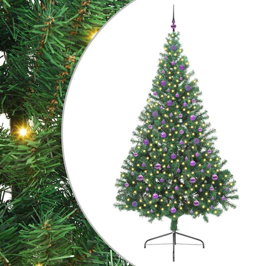 vidaXL Artificial Pre-lit Christmas Tree Green 240 cm PVC