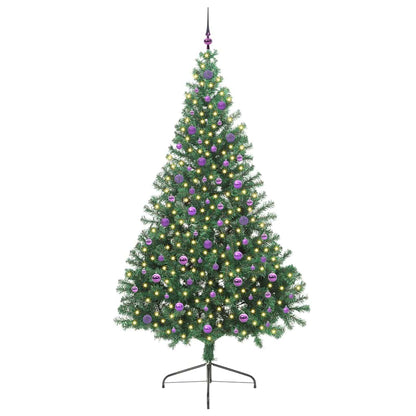 vidaXL Artificial Pre-lit Christmas Tree Green 240 cm PVC