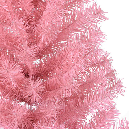 vidaXL Artificial Pre-lit Christmas Tree with 150 LEDs Pink 120 cm PVC