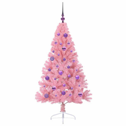 vidaXL Artificial Pre-lit Christmas Tree with 150 LEDs Pink 150 cm PVC