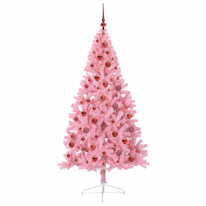 vidaXL Artificial Pre-lit Christmas Tree Pink 180 cm PVC