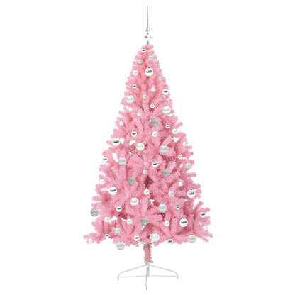 vidaXL Artificial Pre-lit Christmas Tree Pink 180 cm PVC
