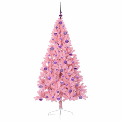 vidaXL Artificial Pre-lit Christmas Tree with 300 LEDs Pink 180 cm PVC