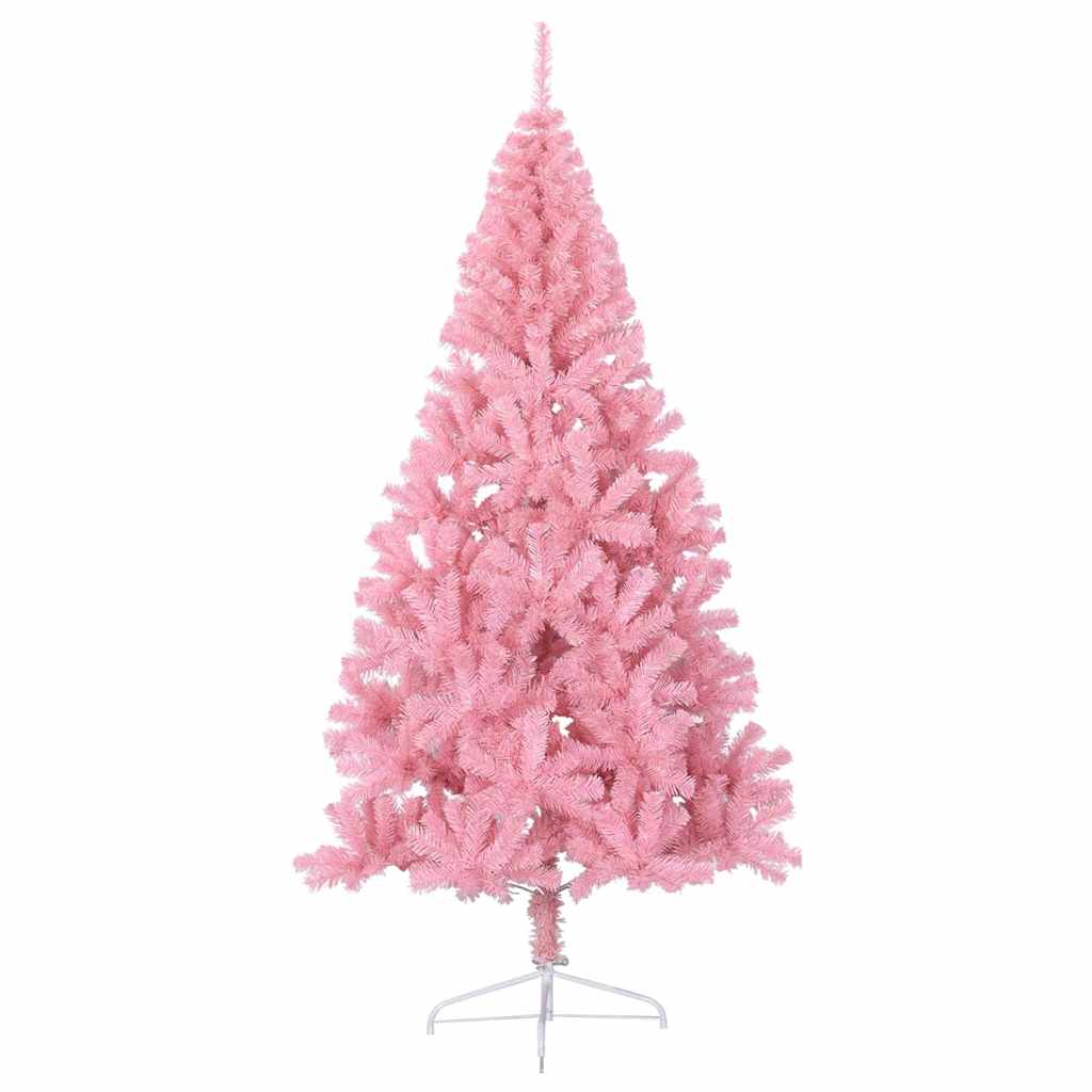 vidaXL Artificial Pre-lit Christmas Tree with 300 LEDs Pink 180 cm PVC