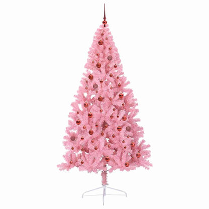 vidaXL Artificial Pre-lit Christmas Tree Pink 210 cm PVC