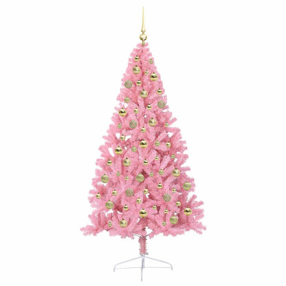 vidaXL Artificial Pre-lit Christmas Tree Pink 210 cm PVC