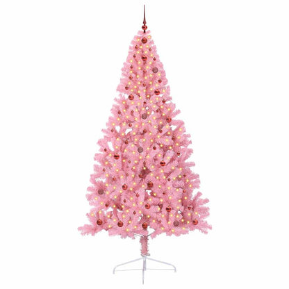 vidaXL Artificial Pre-lit Christmas Tree Pink 240 cm PVC