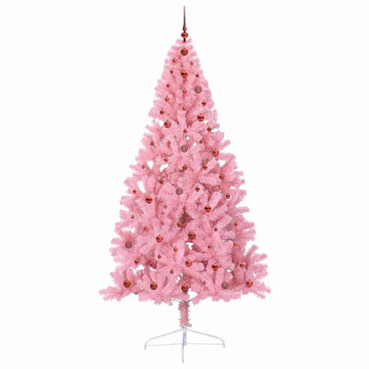 vidaXL Artificial Pre-lit Christmas Tree Pink 240 cm PVC