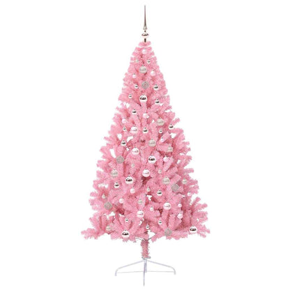vidaXL Artificial Pre-lit Christmas Tree with 300 LEDs Pink 240 cm PVC